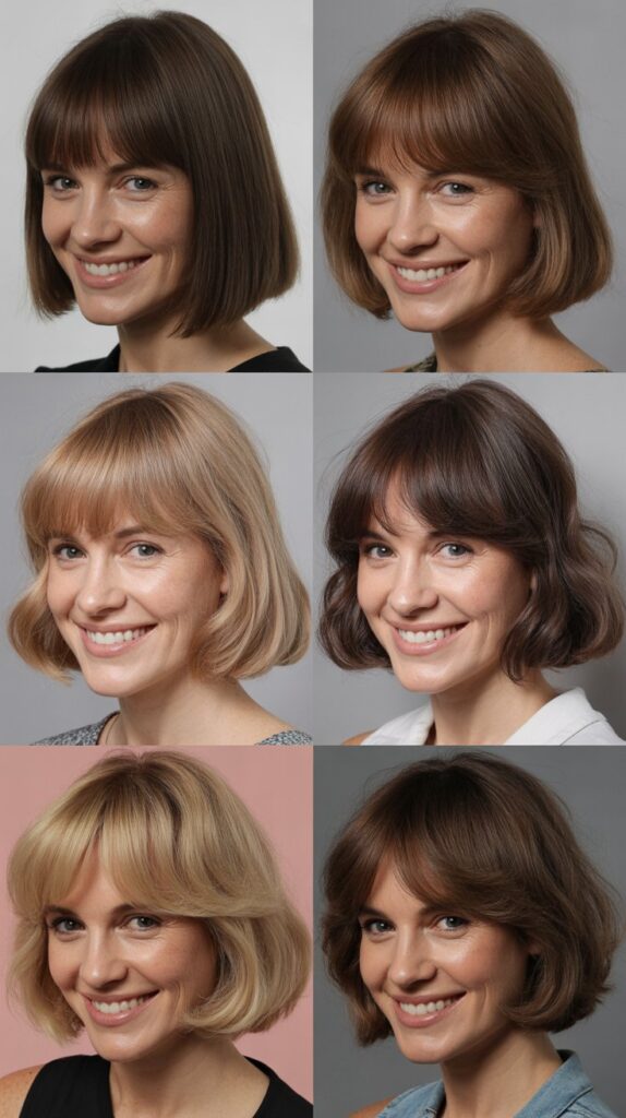 Classic Blunt Bob With Side-Swept Long Bangs