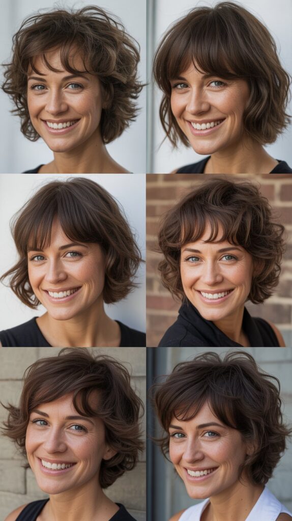Shaggy Mid-Length Cut with Choppy Side Bangs