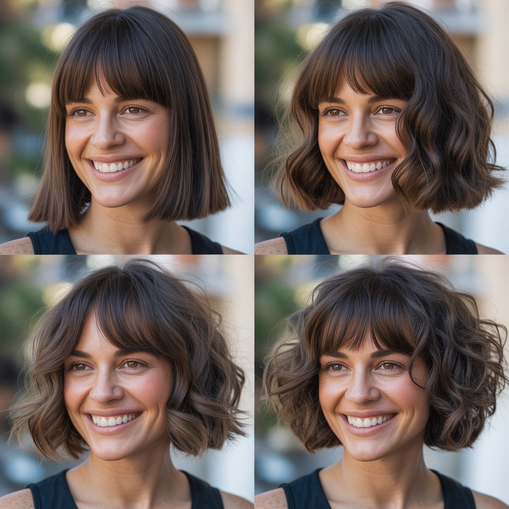 Center-Parted Lob with Center-Parted Bangs