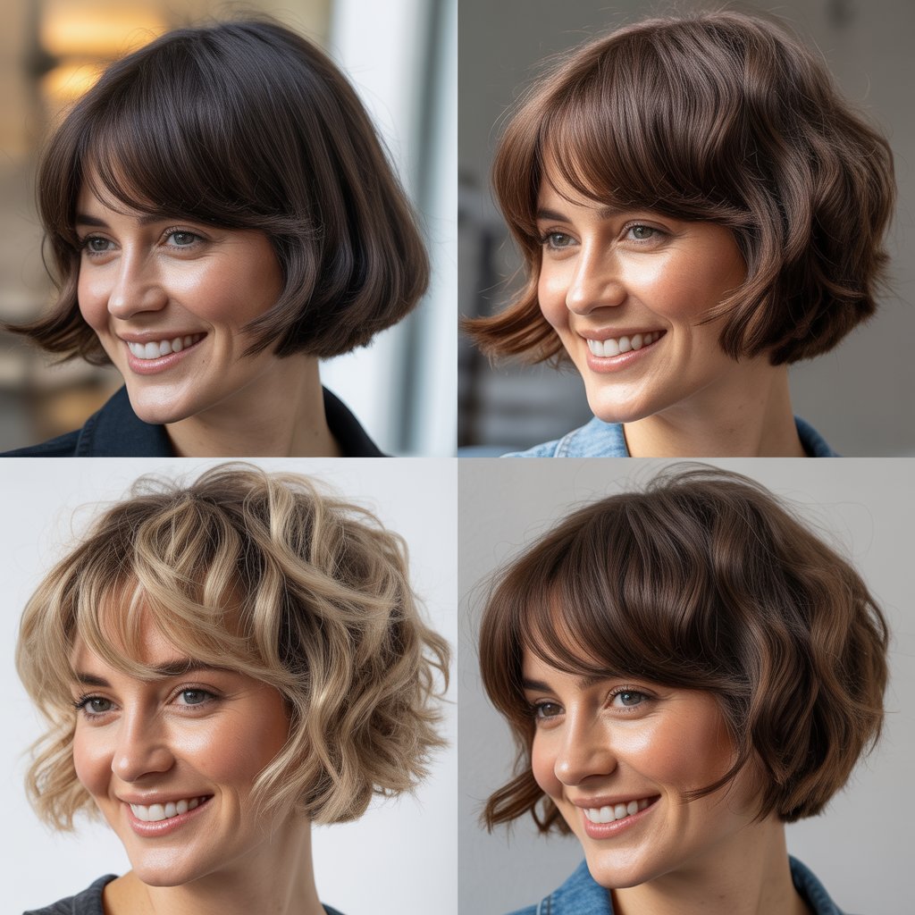 Stacked Bob with Wispy Side Fringe