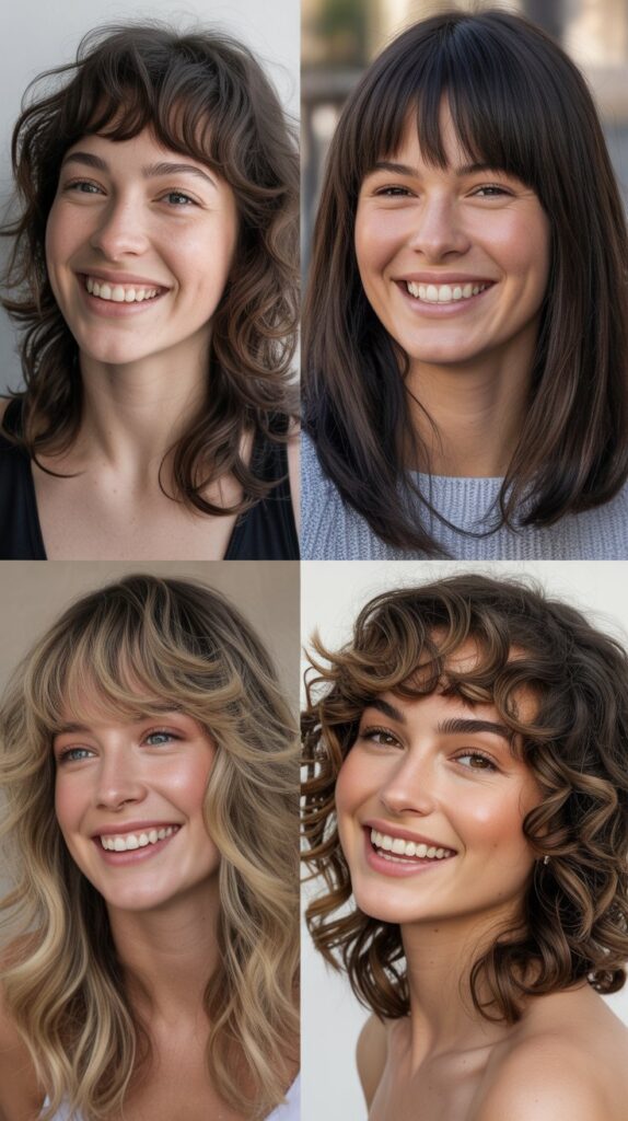 Face-Framing Layers with Baby Bangs