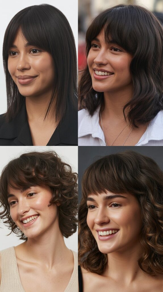  Textured Collarbone Cut with Blunt Side Bangs