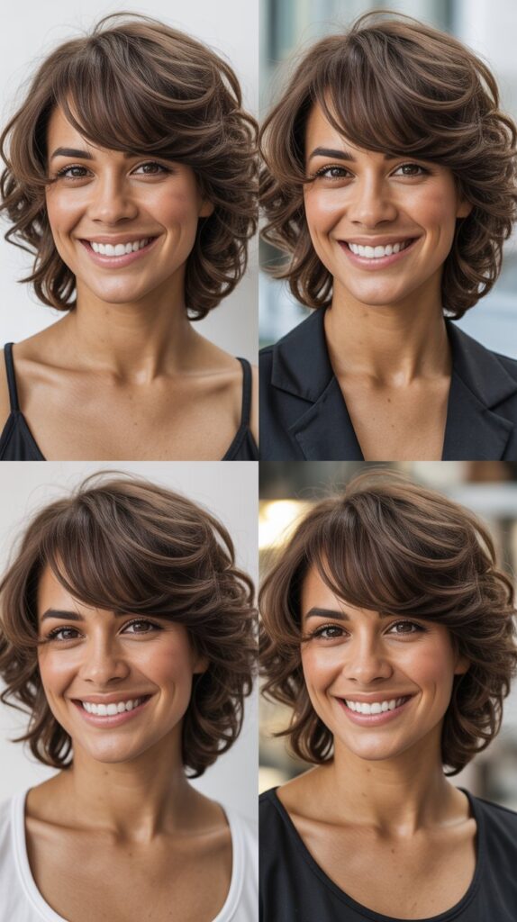 Tapered Layers with Feathered Side Bangs