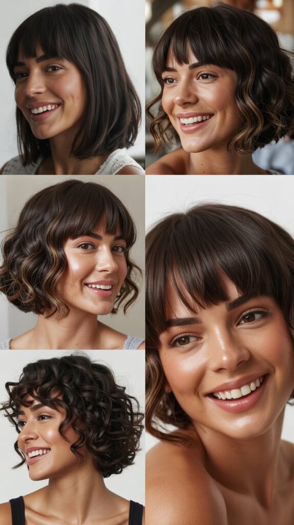 Asymmetrical Bangs With Angled Bob