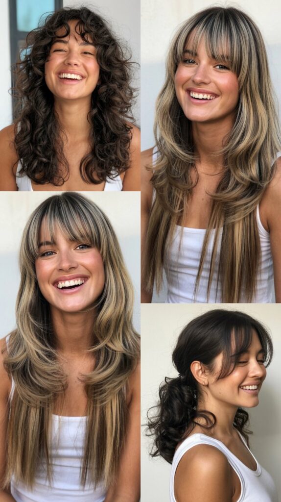 Long Shag with Curtain Bangs