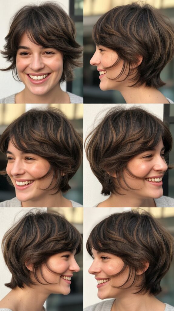 Layered Shag with Micro Bangs to the Side