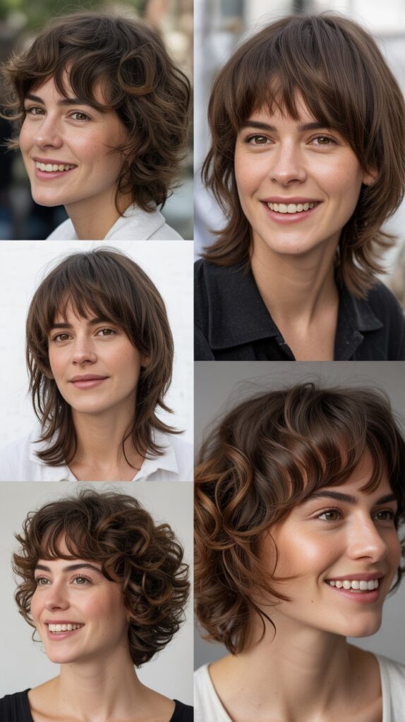 Layered Wolf Cut with Wispy Bangs