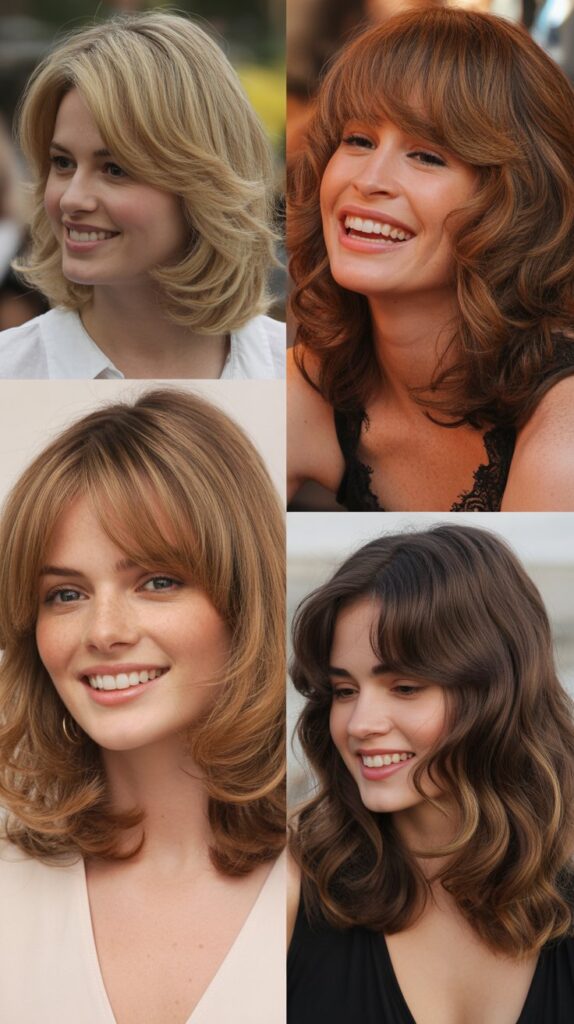 Classic Feathered Layers with Sweeping Side Bangs