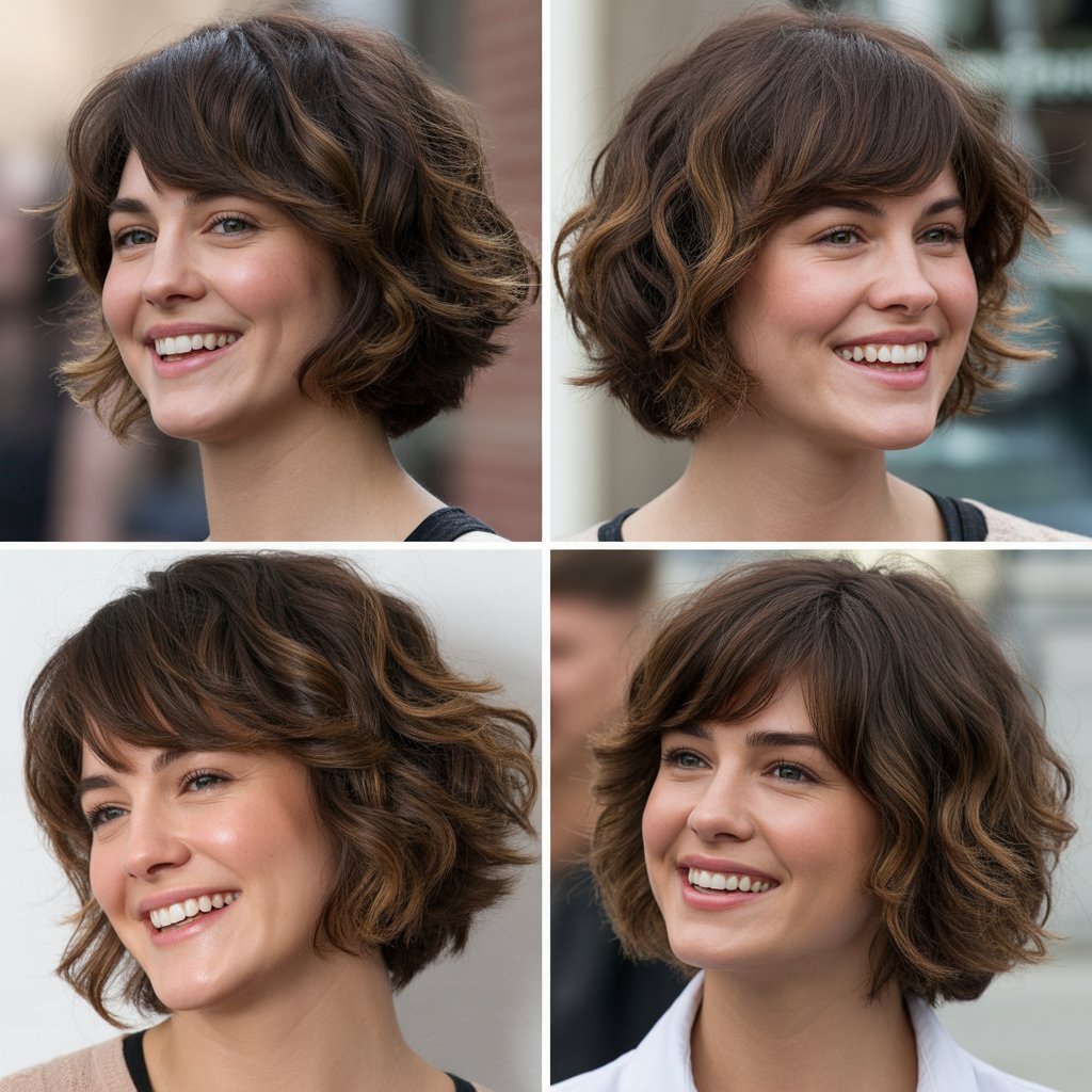 Tousled Bob with Messy Side Bangs