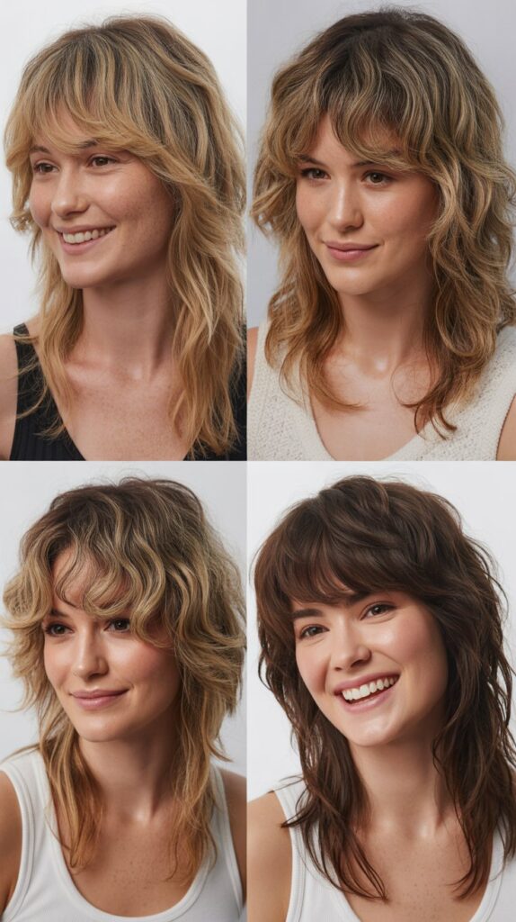  Soft Shag with Long Textured Bangs