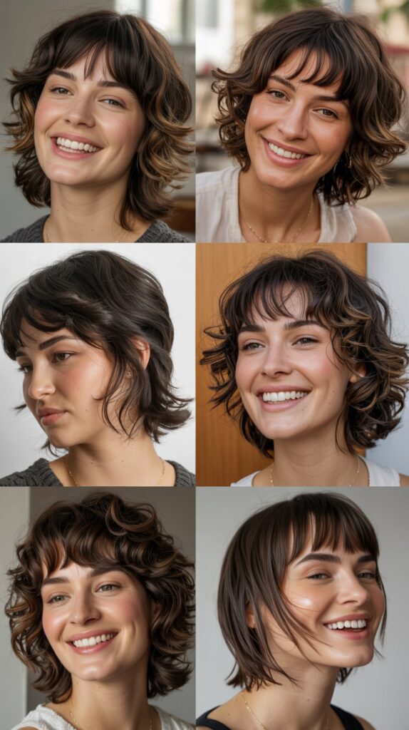 Textured Shag with Curtain Bangs