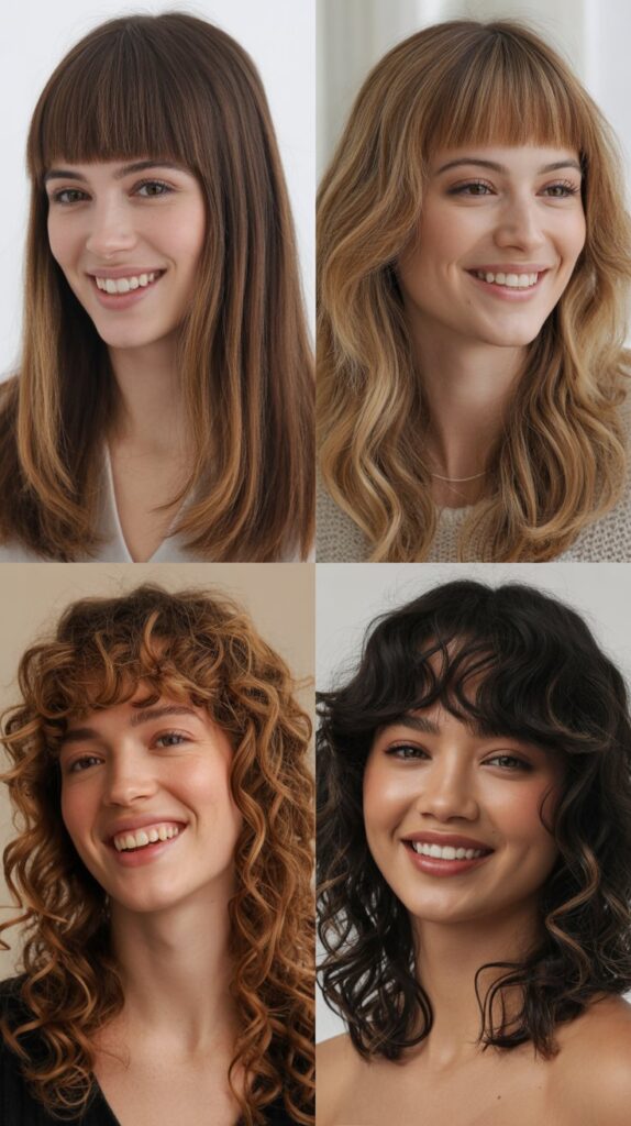 Wolf Cut with Blunt Bangs Contrast