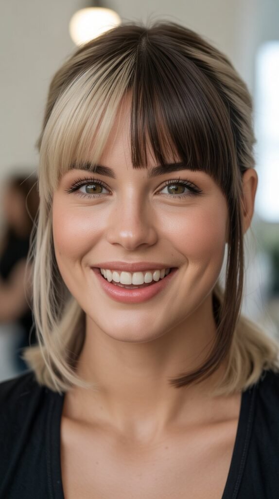 Split Bangs with Center Part