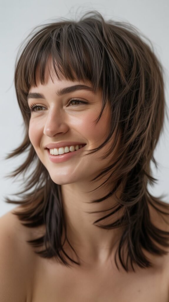 Choppy Midi with Angled Bangs