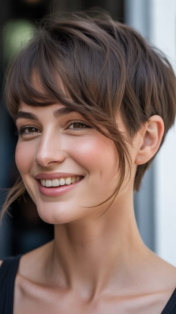 Pixie with Long Bangs
