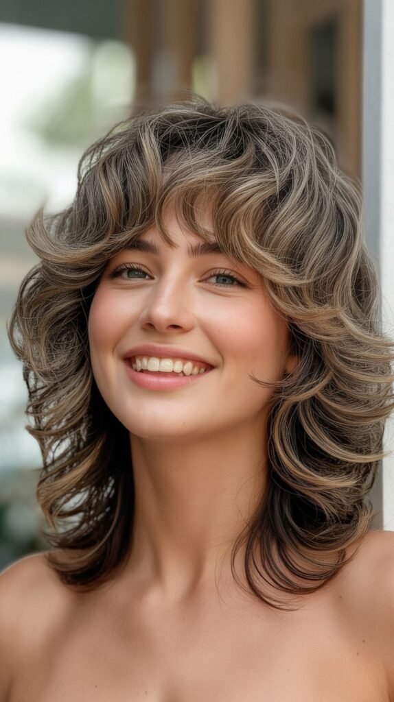 Textured Shag with Face-Framing Fringe