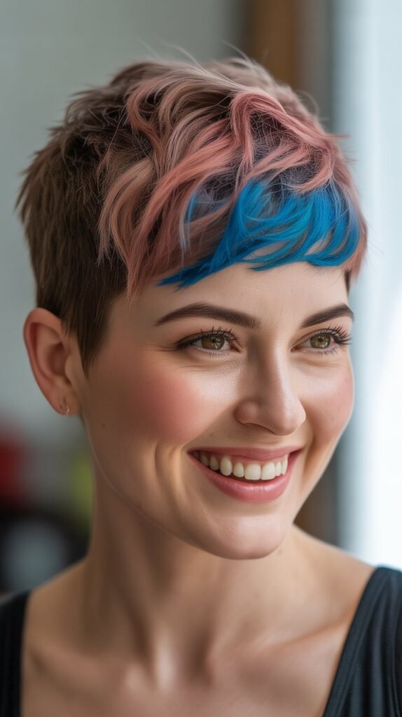 Pixie with Colored Highlights