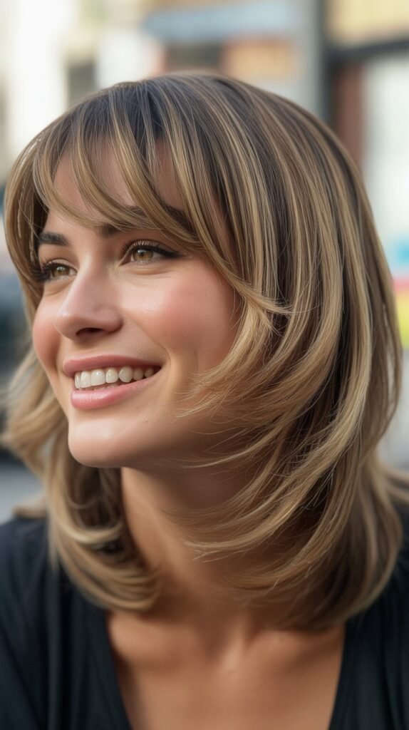  Layered Lob With Side Bangs