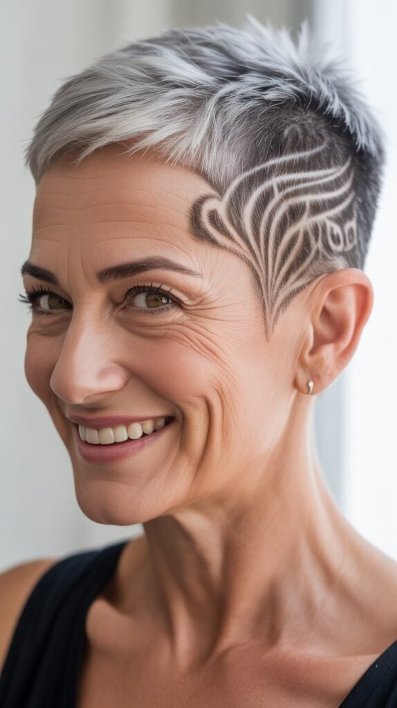 The Pixie with Shaved Designs