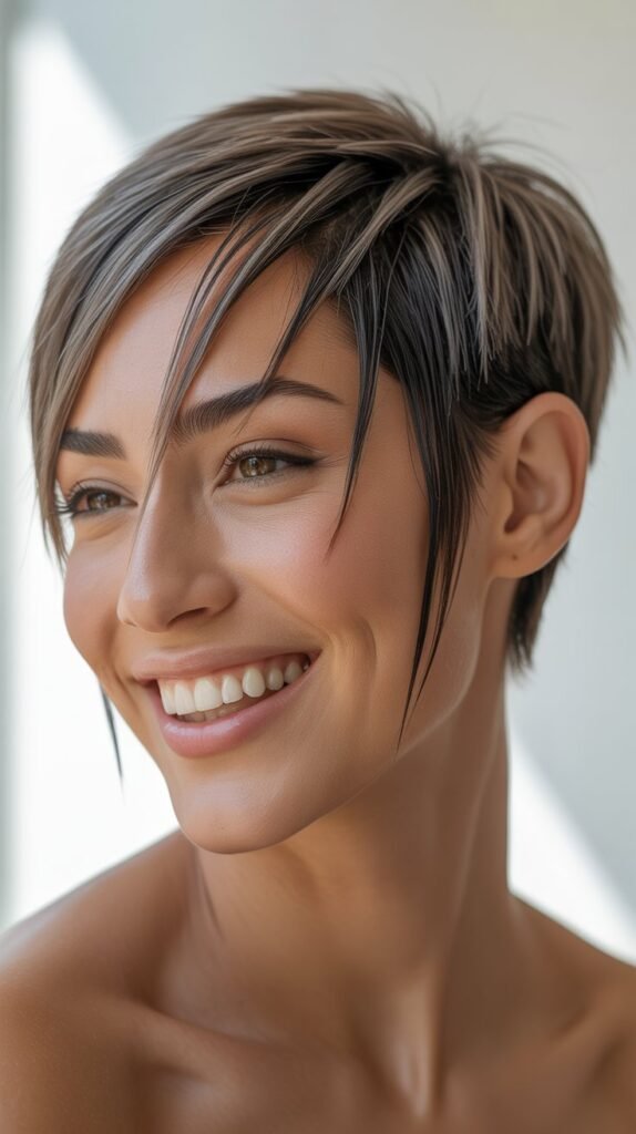 Edgy Pixie with Angular Lines