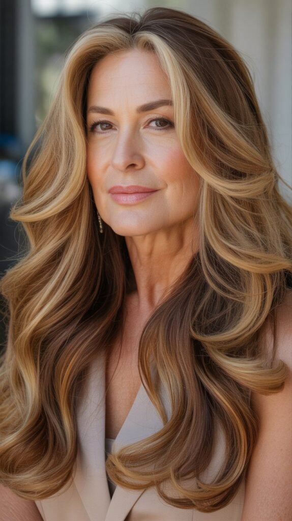  Long Hair with Honey Blonde Highlights
