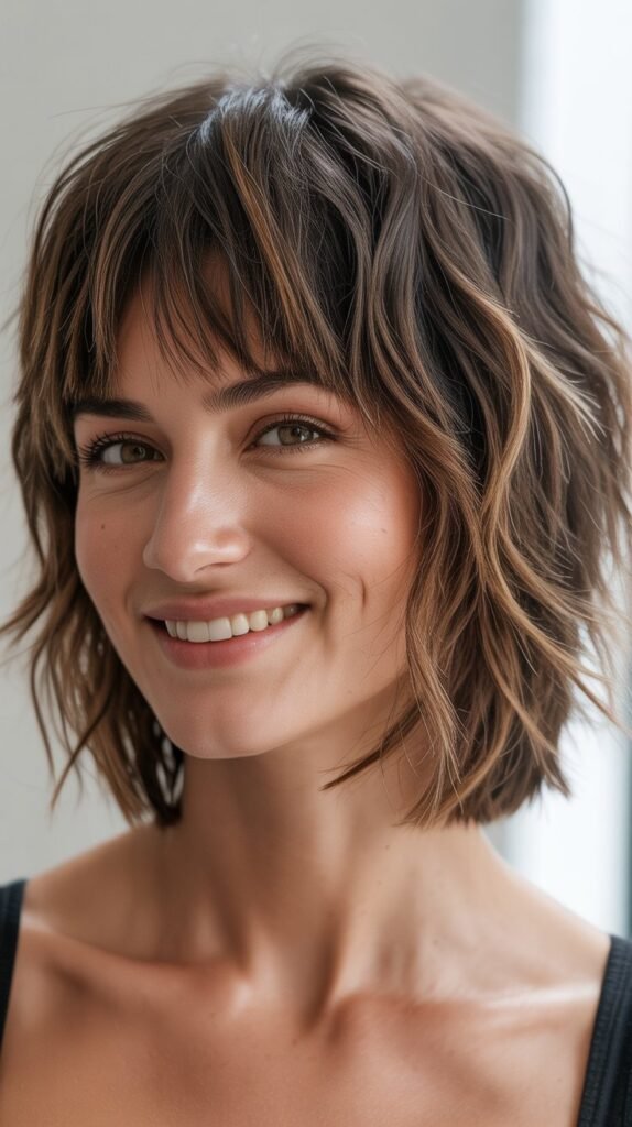 Shaggy Bob with Piecey Bangs