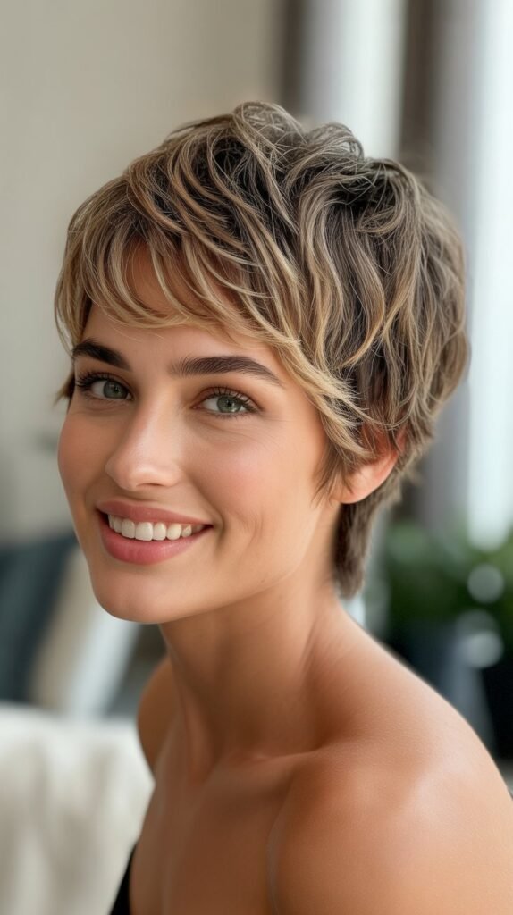 . Shaggy Pixie for Oval Faces