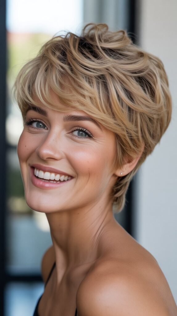 Voluminous Pixie with Height