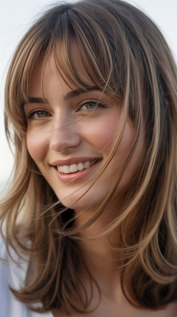 Subtle Layers With Face-Framing Bangs