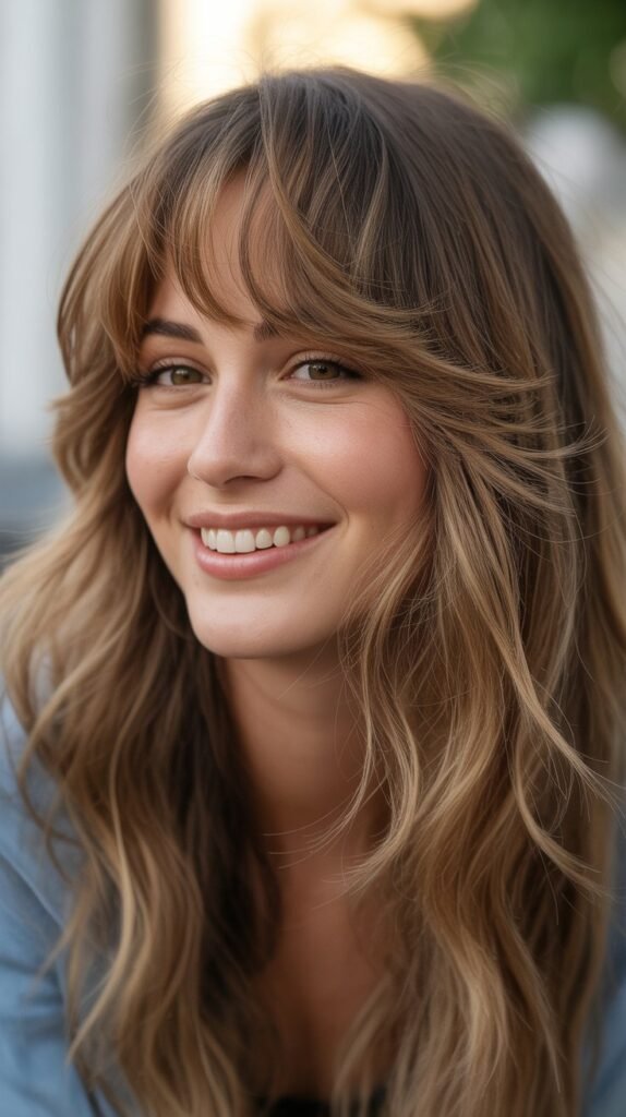 Textured Midi with Wispy Bangs