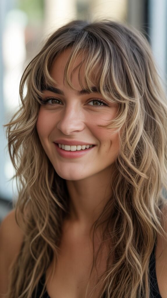 Textured Piecey Curtain Bangs