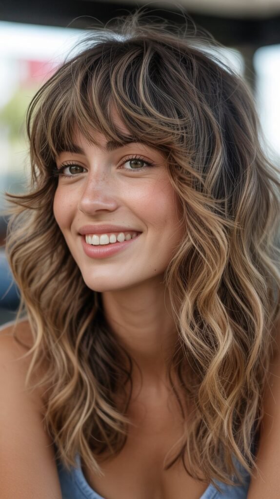 Wavy Shag with Choppy Bangs