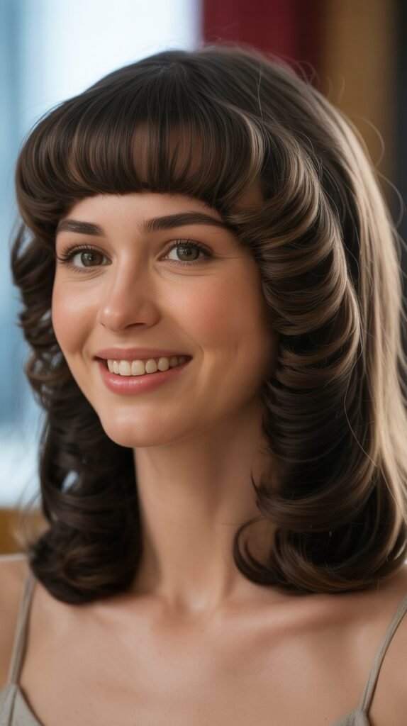 Curved Bangs with Flipped Ends