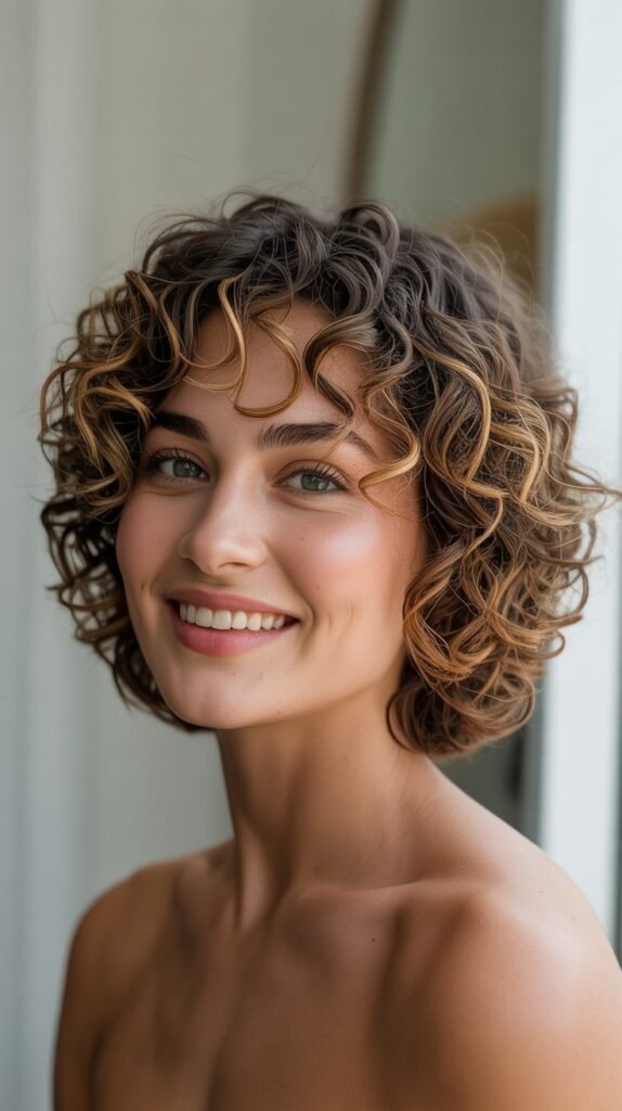 The Angled Curly Bob