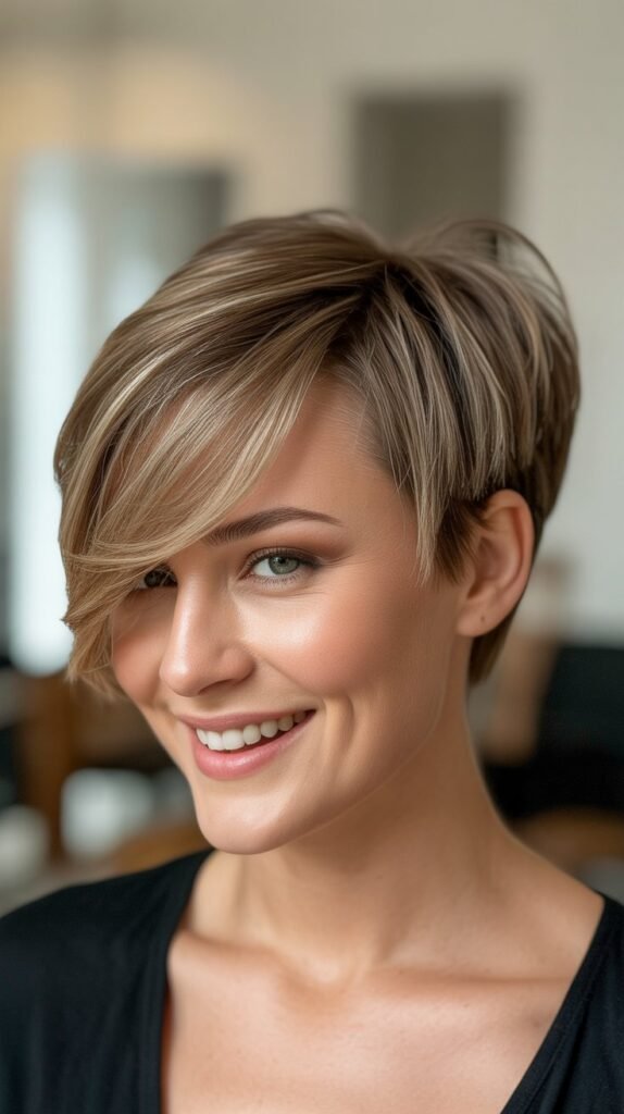 Side-Swept Layered Pixie