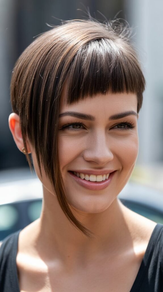 Asymmetrical Cut with Angled Bangs