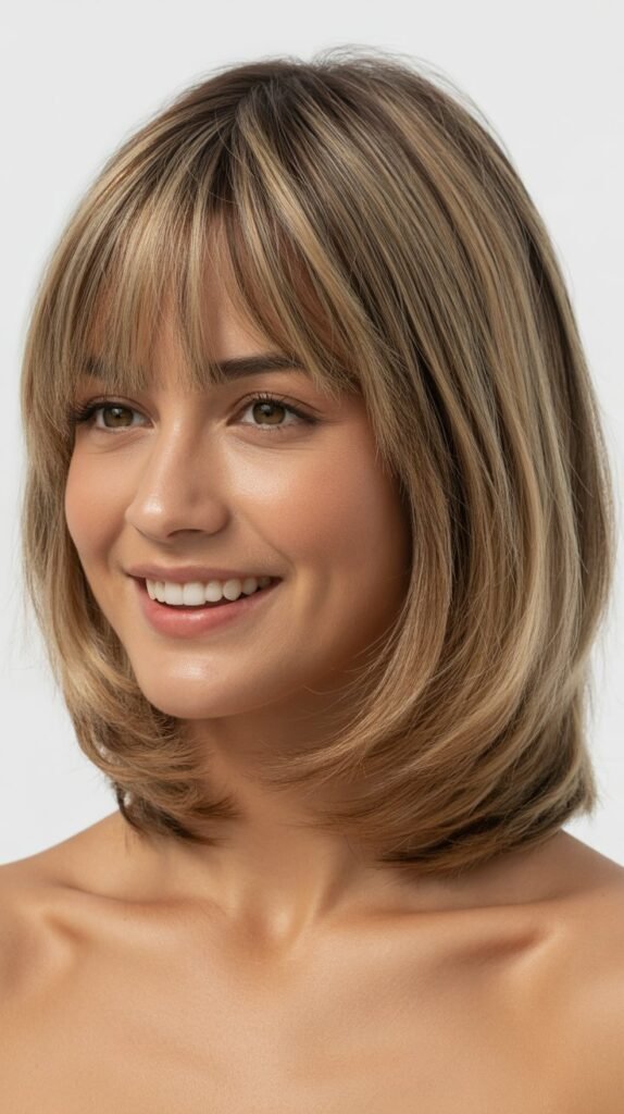 Layered Bob with Curtain Bangs