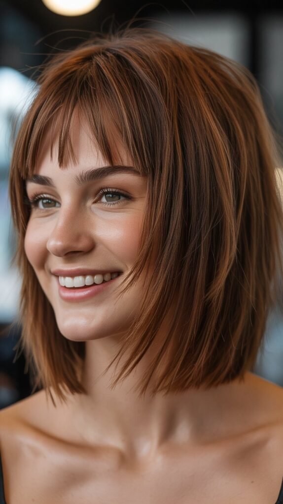 Shattered Bob with Baby Fringe