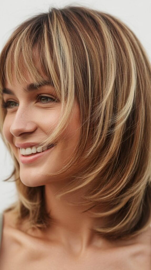 Razor-Cut Lob with Wispy Bangs