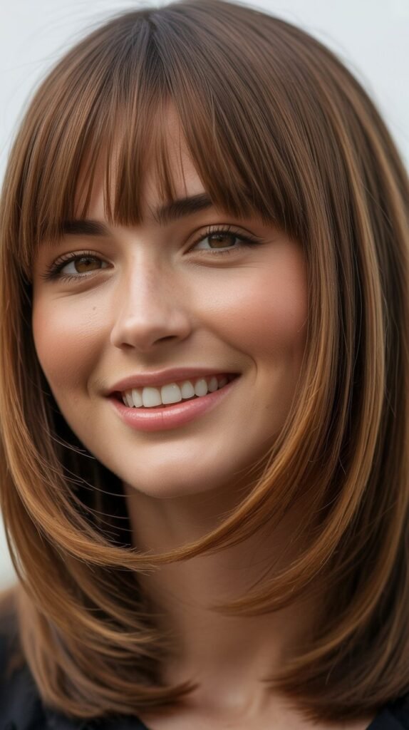 Blunt Layers With Full Bangs
