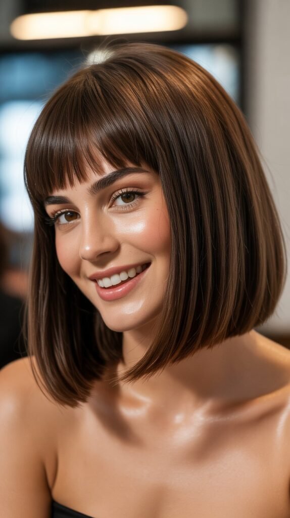 Medium Bob with Angled Fringe