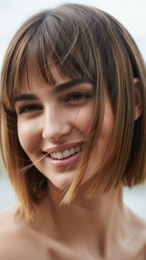 Choppy Bangs with Bob-Length Hair