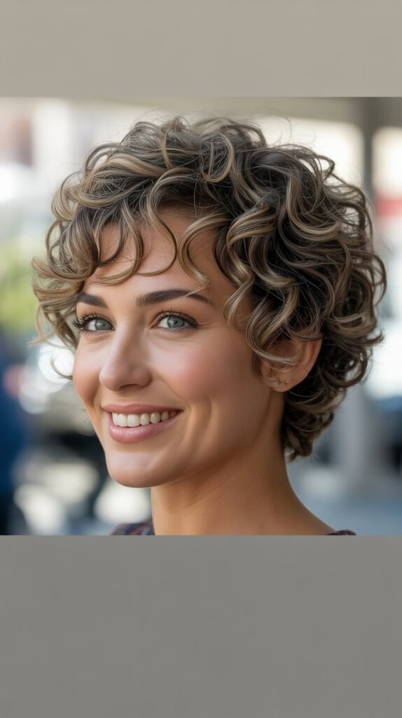 Curly Shaggy Pixie Cut
