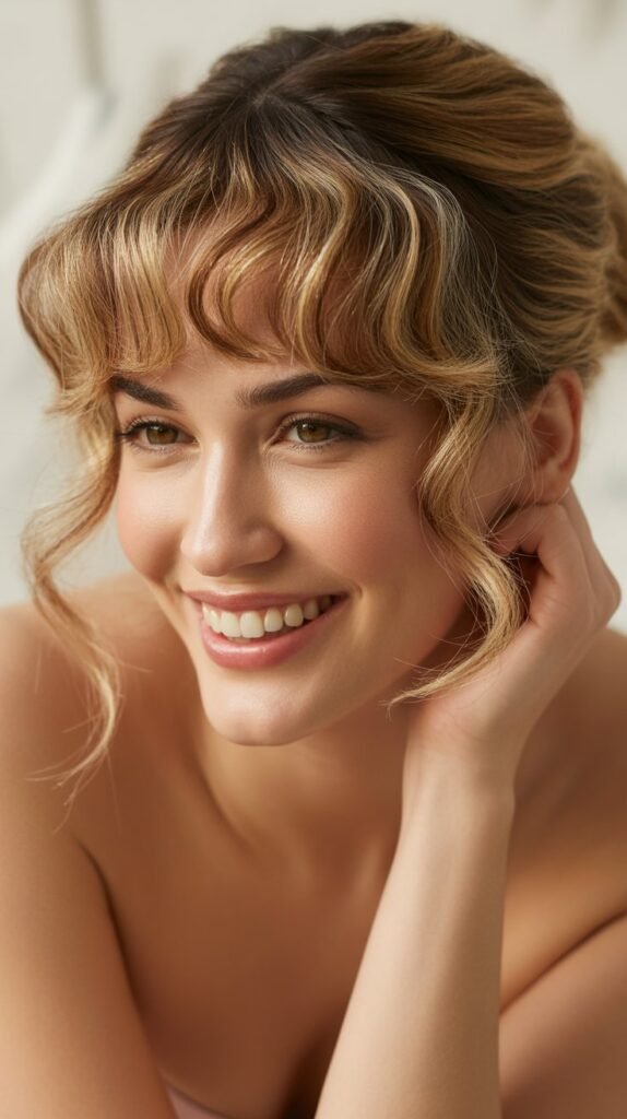 Soft Arched Bangs with Gentle Curve