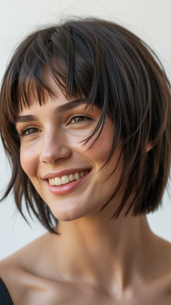 Razored Bob with Choppy Fringe