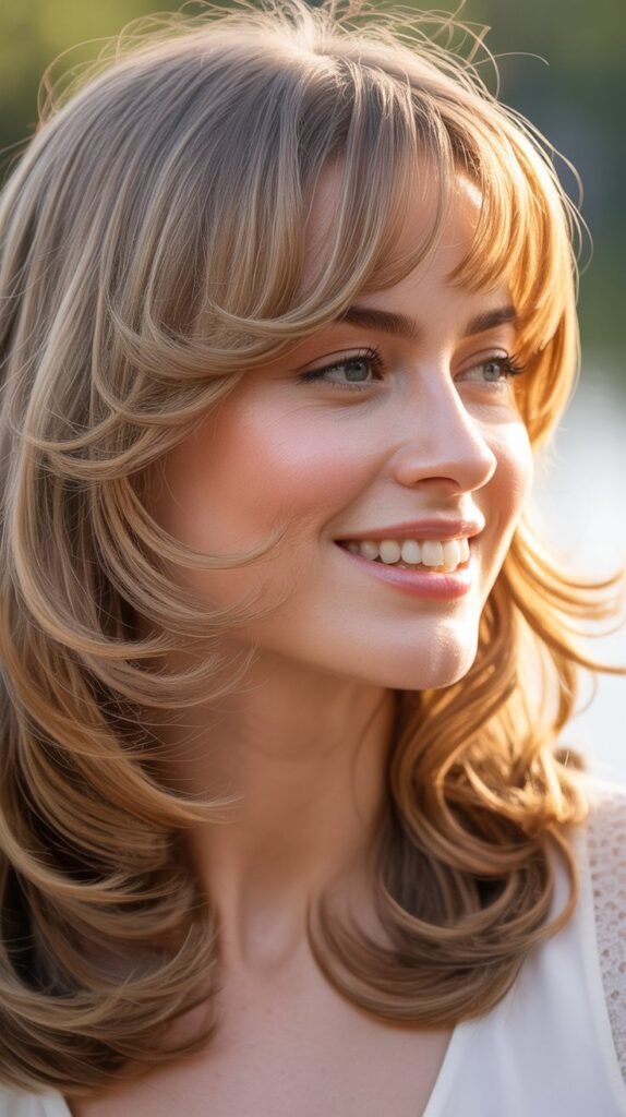Romantic Layers With Swooped Bangs