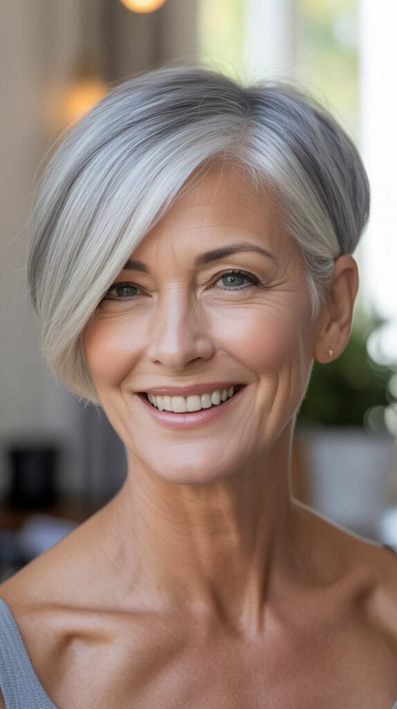 Sleek Side-Swept Pixie