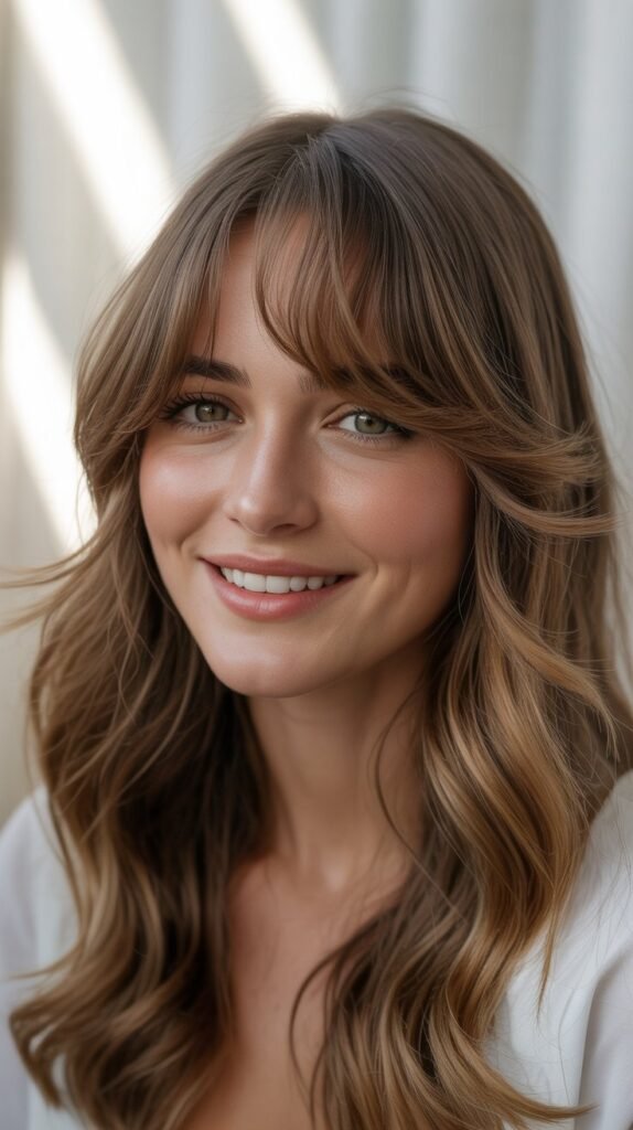 Wispy Curtain Bangs for Effortless Elegance