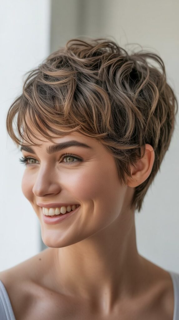 Shaggy Pixie with Crown Volume