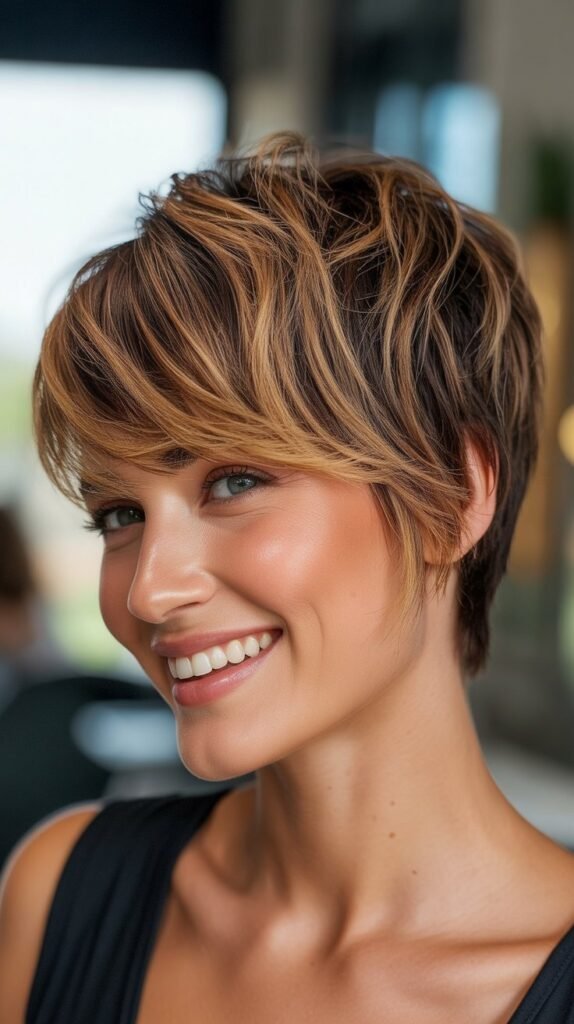 Shaggy Pixie with Color Melt